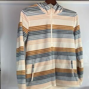 O'Neill Cream and Blue Striped Zip Up Jacket